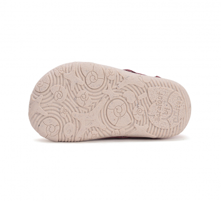 Pantofi fete din piele naturala, barefoot roz-zmeura DD Step [6]