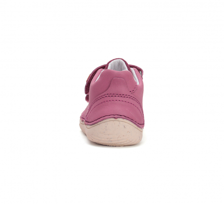 Pantofi fete din piele naturala, barefoot roz-zmeura DD Step [2]