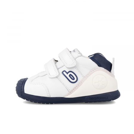 Pantofi sport baieti din piele naturala - alb/albastru Biomecanics [4]