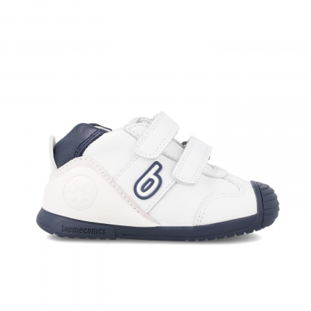 Pantofi sport baieti din piele naturala - alb/albastru Biomecanics [3]