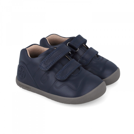 Pantofi baieti - Pantofi sport baieti din piele naturala barefoot bleumarin Biomecanics