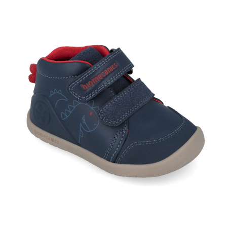 Pantofi sport baieti din piele naturala barefoot bleumarin Biomecanics [2]