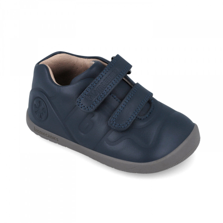 Pantofi sport baieti din piele naturala barefoot bleumarin Biomecanics [2]