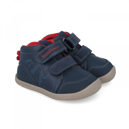 Ghete baieti - Pantofi sport baieti din piele naturala barefoot bleumarin Biomecanics