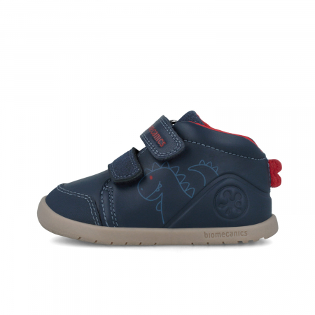 Pantofi sport baieti din piele naturala barefoot bleumarin Biomecanics [4]