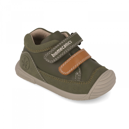 Pantofi sport baieti din piele naturala - kaki Biomecanics [2]