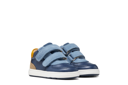 Pantofi baieti - Pantofi sport băieți Geox B554DA 08520 C4J4S – Albastru cu accente galben muștar