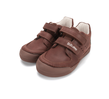 Pantofi baieti - Pantofi Sport Copii Băieți DDStep Chocolate cu Luminițe LED, din Piele Naturală S068-62272B