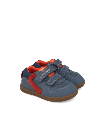 AW 2026 - Pantofi sport copii baieti, wide&barefoot, albastru/caramiziu, Biomecanics