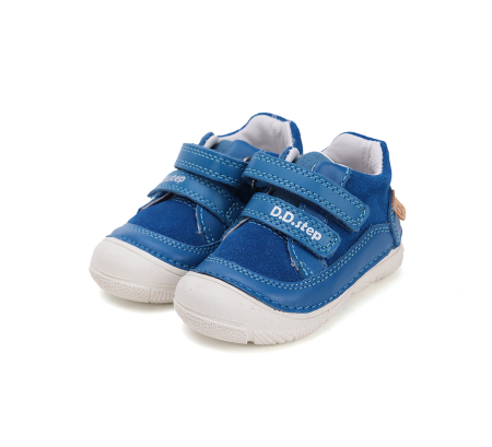Pantofi baieti - Pantofi sport copii din piele naturala, albastru, DD Step