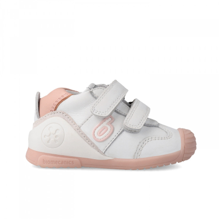 Pantofi sport fete din piele naturală alb/roz Biomecanics [3]
