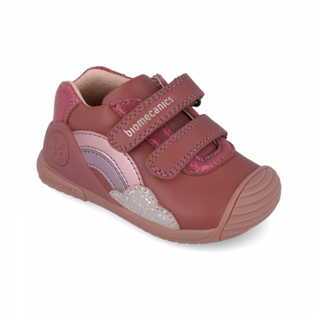 Pantofi sport fete din piele naturala roz Biomecanics [2]