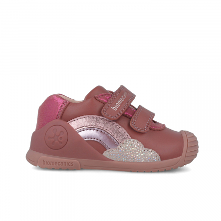 Pantofi sport fete din piele naturala roz Biomecanics [3]