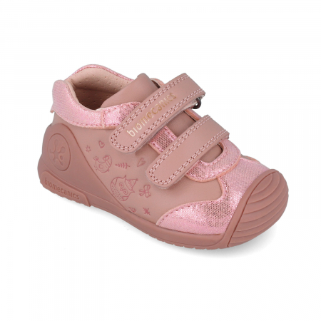 Pantofi sport fete din piele naturala roz Biomecanics [2]
