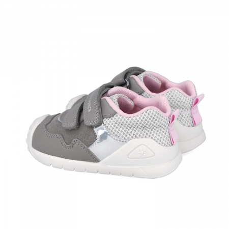 Pantofi sport fete din piele&textil gri/roz Biomecanics [1]