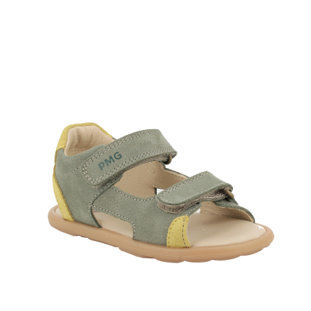 Incaltaminte baieti - Sandale copii baieti din piele naturala, nabuc, barefood, kaki, Primigi
