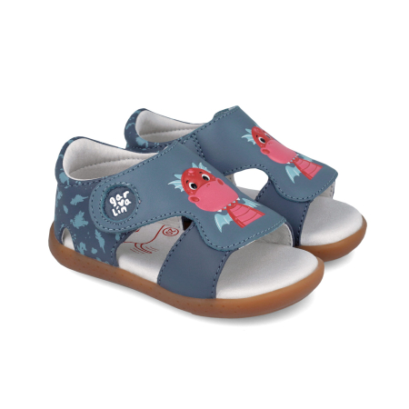 Sandale - Sandale copii barefoot, baieti, din piele, Garvalin