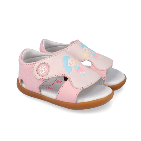 Sandale - Sandale copii barefoot, fete, din piele, Garvalin