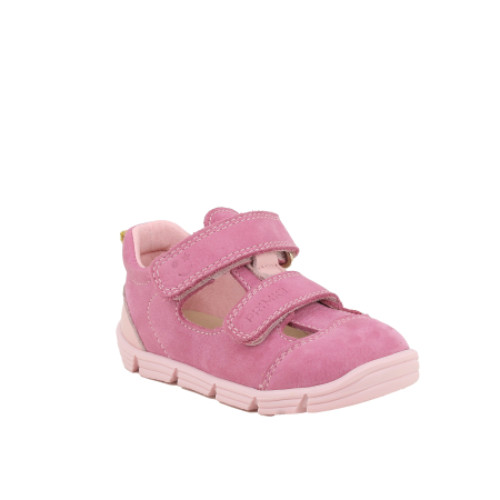 Încălțăminte fete - Sandale copii fete din piele naturală nabuc, roz - Primigi