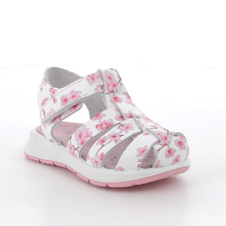 Încălțăminte fete - Sandale copii fete, roz cu floricele - Primigi