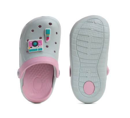 Sandale - Sandale stil crocs, pentru fete, bleu/roz - DD Step