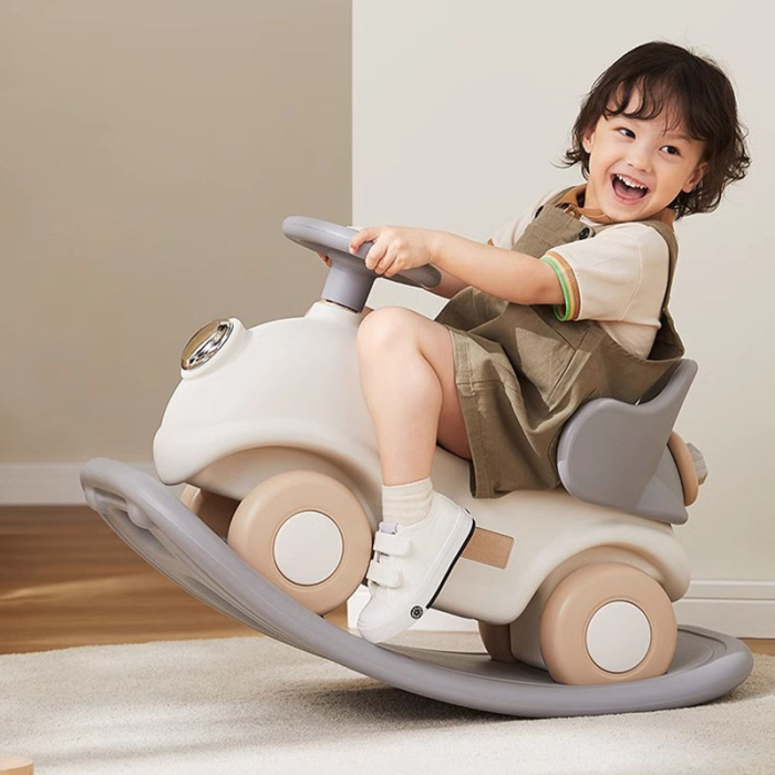 Mașinuță balansoar pentru copii 3 în 1, ride-on cu mâner de împingere, design modern, jucărie educativă, 1+ ani [2]