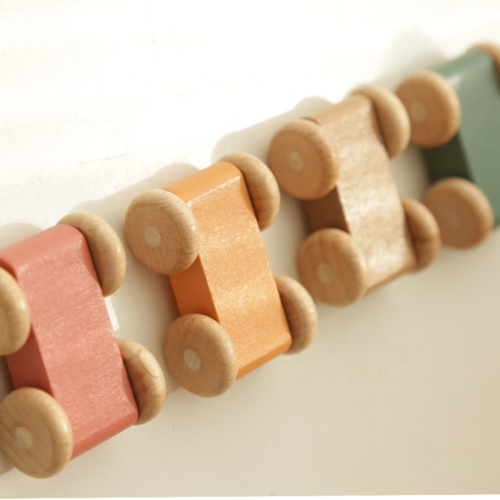 Pistă de mașini în cascadă din lemn Montessori, Moară de Vânt cu elice rotativă, set cu 4 mașinuțe, jucărie educativă pentru motricitate, Multicolor, 2 ani+ [5]