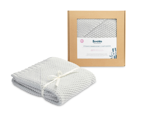 Camera copilului - Păturică cu glugă din bambus 100% pentru bebeluși – moale, respirabilă, în cutie cadou