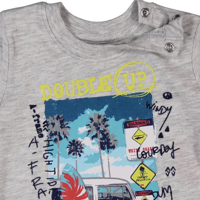 Tricou maneca scurta bebe baiat, bumbac 100%, print grafic, brand Boboli [4]