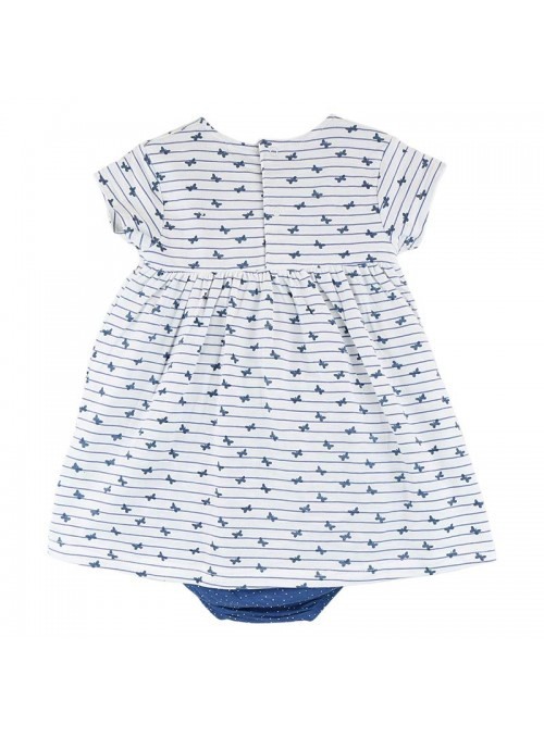 Babybol Rochita cu chilot si bandana, imprimeu fluturi, bumbac soft [4]