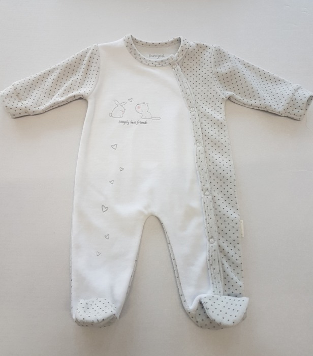 Babybol Salopeta bebe fetita 0-12 luni, gri cu buline [1]