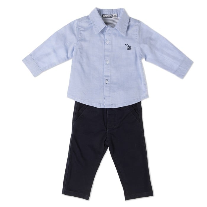 Babybol Set 2 piese , camasa bleu si pantalon lung navy [1]