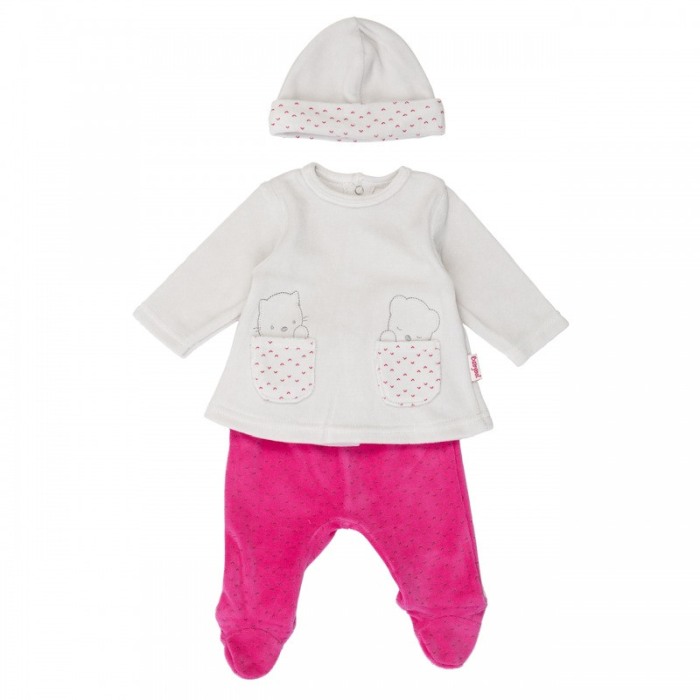 Babybol Set 3 piese bebe fetita, gri/fucsia [1]