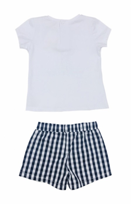 Babybol Set 3 piese fete tricou & pantalon scurt& bandana, navy [3]