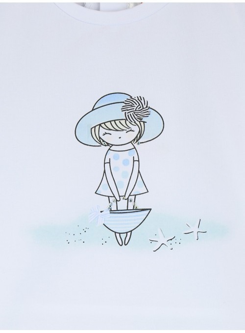 Babybol Set 3 piese fete tricou & pantalon scurt& bandana, navy [8]