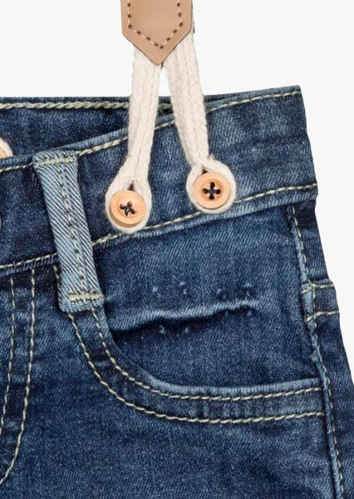 Blugi baieti cu bretele, vara, denim strech, brand Losan [3]