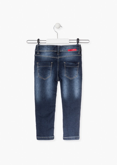 Blugi fete strech, broderie gargarite, denim [2]