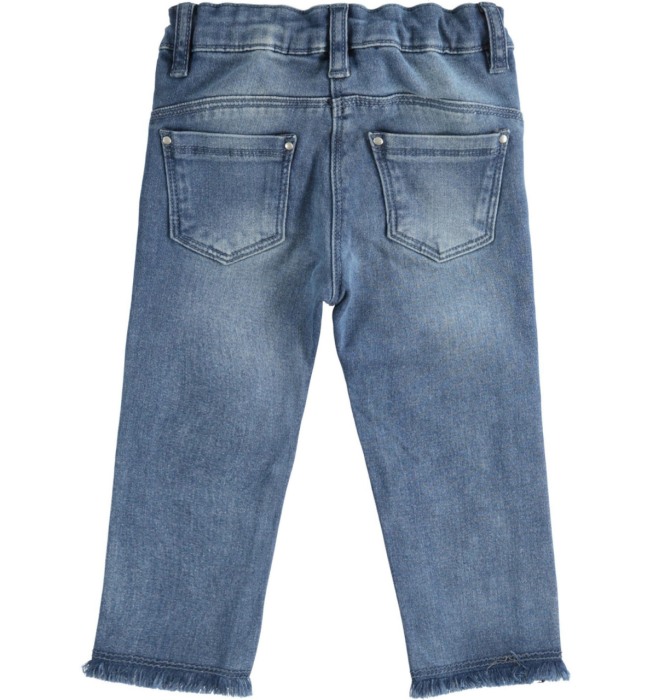 Blugi slim fit fetite cu strasuri , denim, iDO [2]