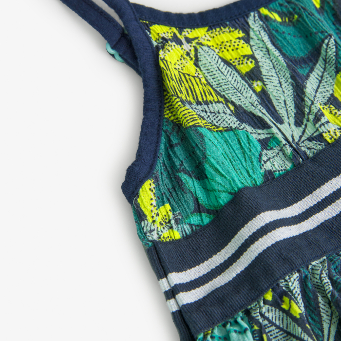 Bluza cu bretele fetita, imprimeu frunze, verde , brand BOBOLI [3]