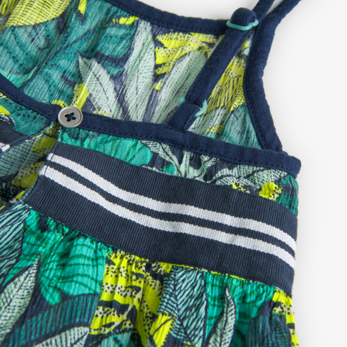 Bluza cu bretele fetita, imprimeu frunze, verde , brand BOBOLI [4]