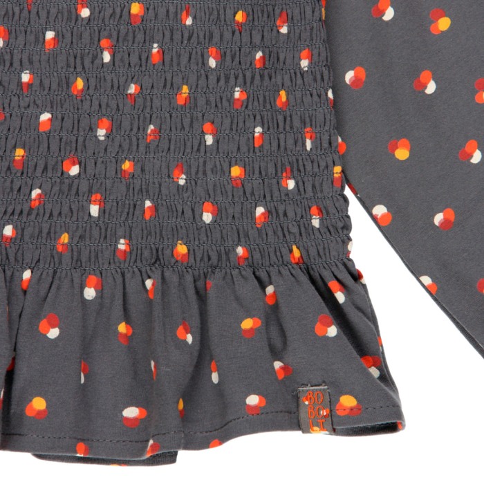 Bluza cu maneca lunga fete, imprimeu buline multicolor, Boboli [4]