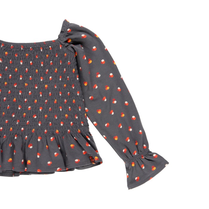 Bluza cu maneca lunga fete, imprimeu buline multicolor, Boboli [3]