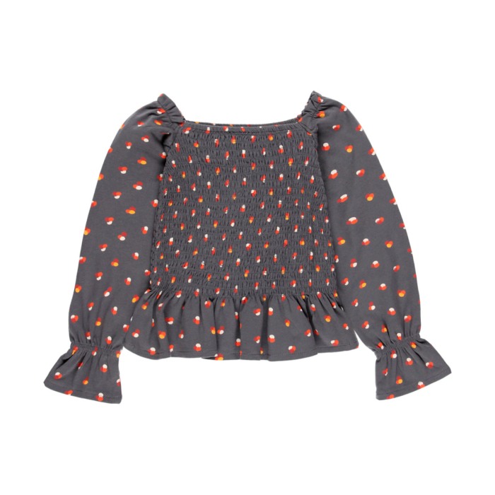 Bluza cu maneca lunga fete, imprimeu buline multicolor, Boboli [2]