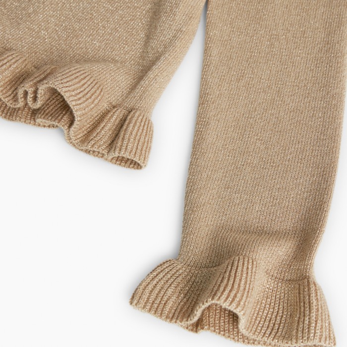 Bluza eleganta fete, tricot fin, volanase, auriu, brand Boboli [5]