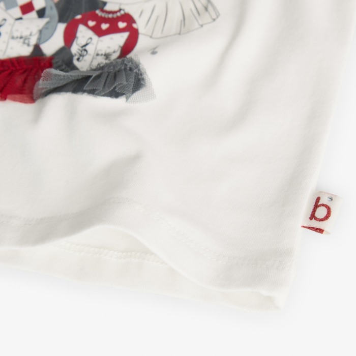 Bluza eleganta fetite, bumbac better cotton,imprimeu fetite cu stasuri, alb natural, Boboli [5]