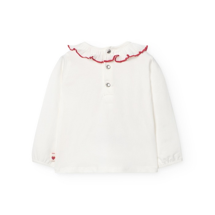 Bluza eleganta fetite, bumbac better cotton,imprimeu fetite cu stasuri, alb natural, Boboli [2]