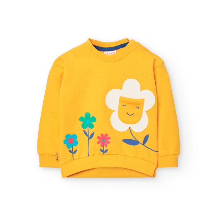 Compleu 2 piese fetite 1-8 ani, bluza galbena cu blugi evazati, brand Boboli [2]