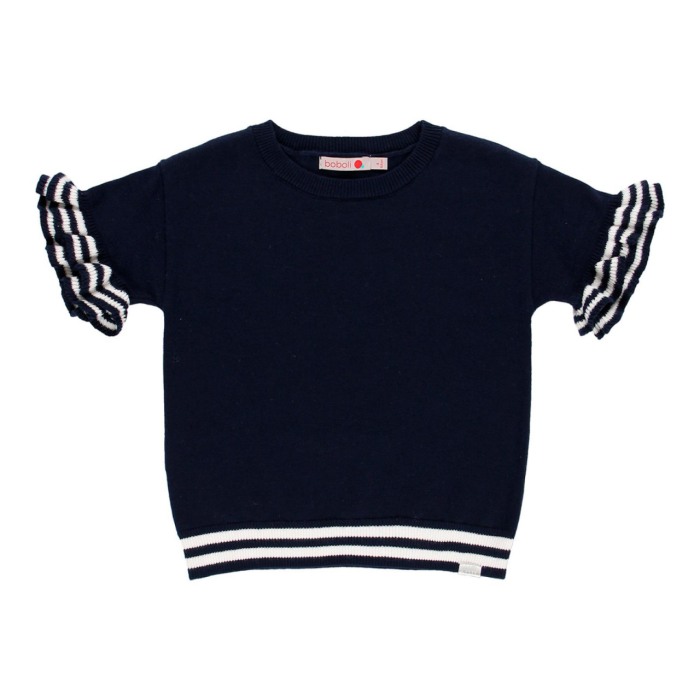 Bluza tricot cu maneca scurta, navy, Boboli [1]