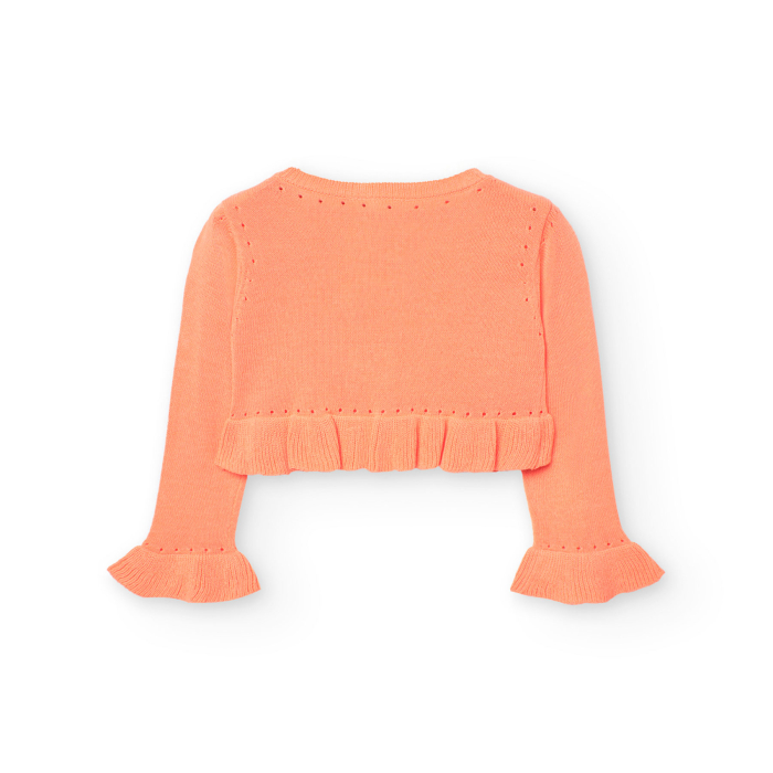 Bolero elegant rochie fetite, tricot, volanas, culoare portocalie, brand Boboli [2]