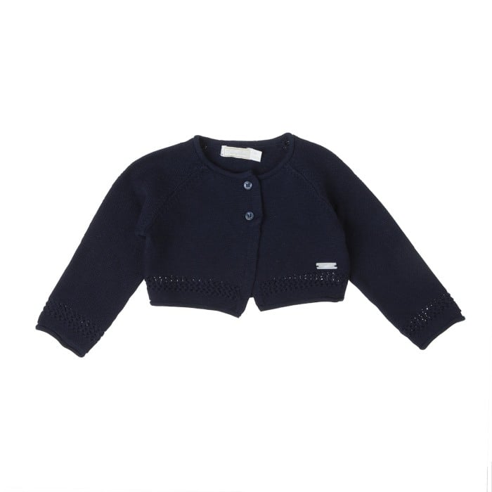 Bolero fetite tricotat Babybol, bumbac 100%, navy [1]